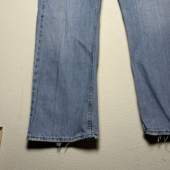 Levi 527 Blue Denim Jean Pant Men 40x32 Blue Cowboy Work Bootcut Ripped Western - Picture 9 of 11